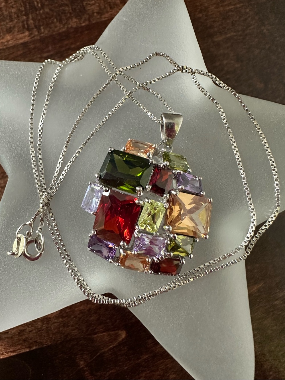 Sterling silver & semi precious stone necklace